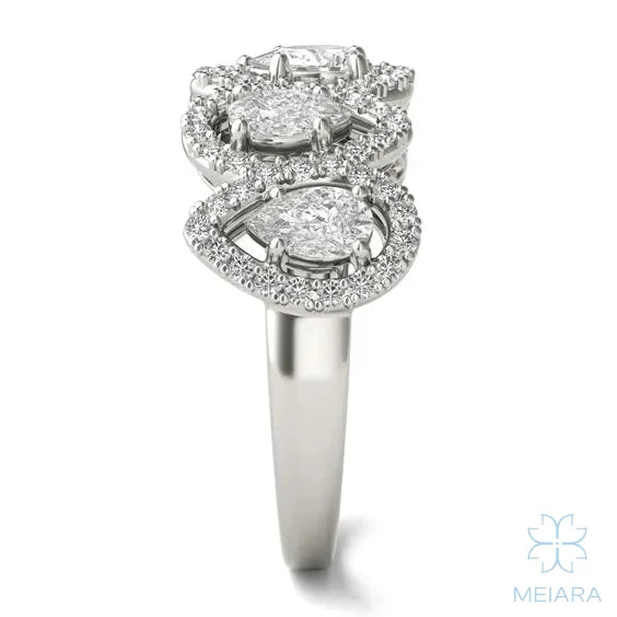 Pear Five-Stone Halo Ring - view 5