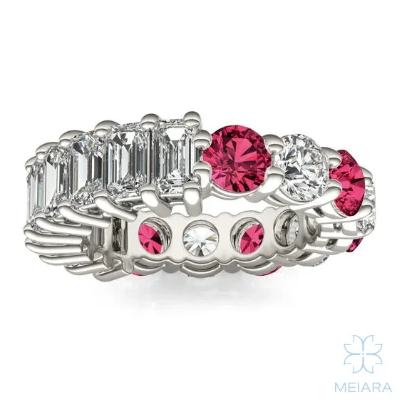 Ruby Paradox Alternating Eternity Band - view 1