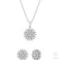 Iris Floral Cluster Pendant & Stud Set