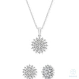 Iris Floral Cluster Pendant & Stud Set
