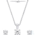 Eve Round Solitaire Pendant & Stud Set