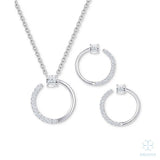 Onyx Open Circle Pavé Pendant & Earring Set