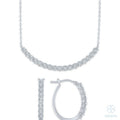 Eve Tennis Bar Necklace & Pavé Hoop Set