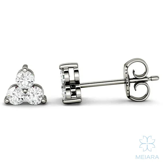 Lyra Three-Stone Cluster luxe Stud