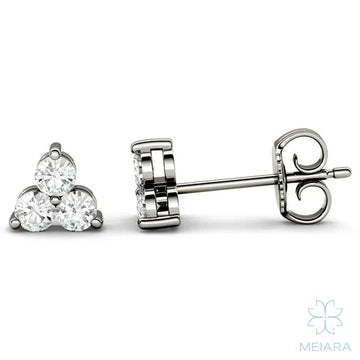 Lyra Three-Stone Cluster luxe Stud