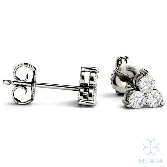 Lyra Three-Stone Cluster luxe Stud