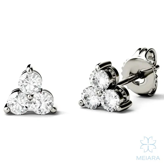 Lyra Three-Stone Cluster luxe Stud