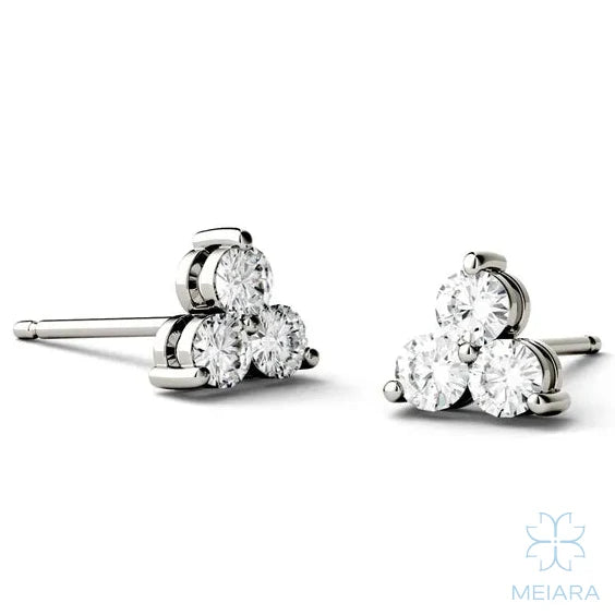 Lyra Three-Stone Cluster luxe Stud