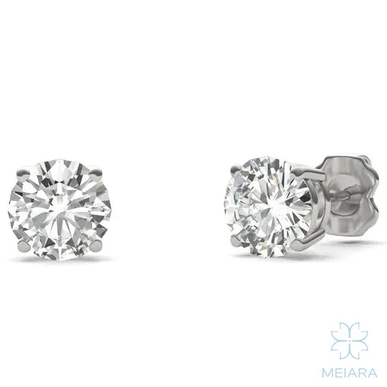 Eve Round Brilliant Four-Prong Basket Stud