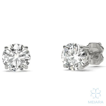 Eve Round Brilliant Four-Prong Basket Stud