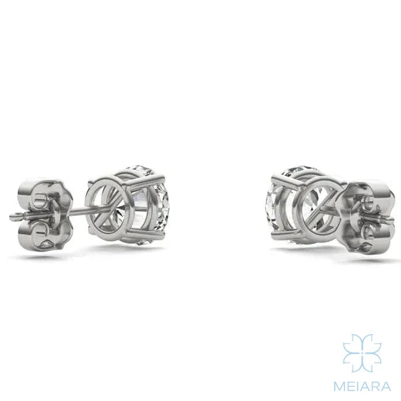 Eve Round Brilliant Four-Prong Basket Stud