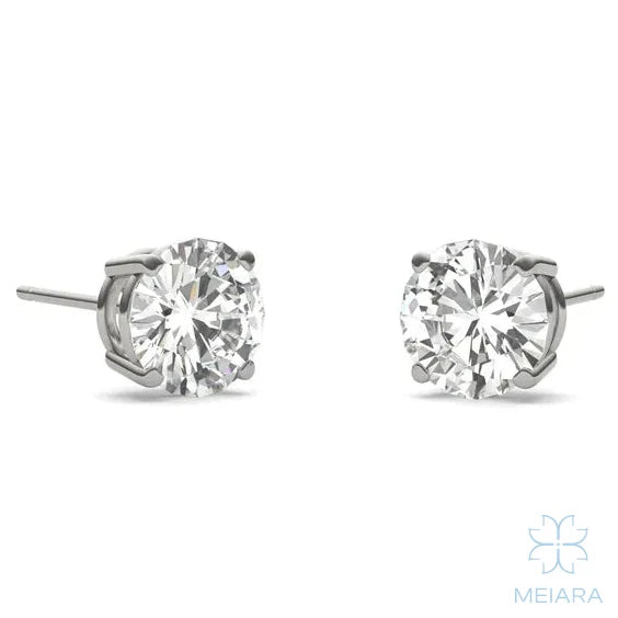 Eve Round Brilliant Four-Prong Basket Stud