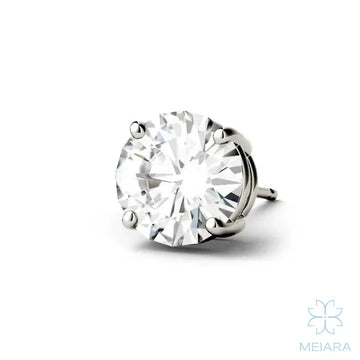 Eve Round Radiant Four-Prong Stylish Basket Single Stud