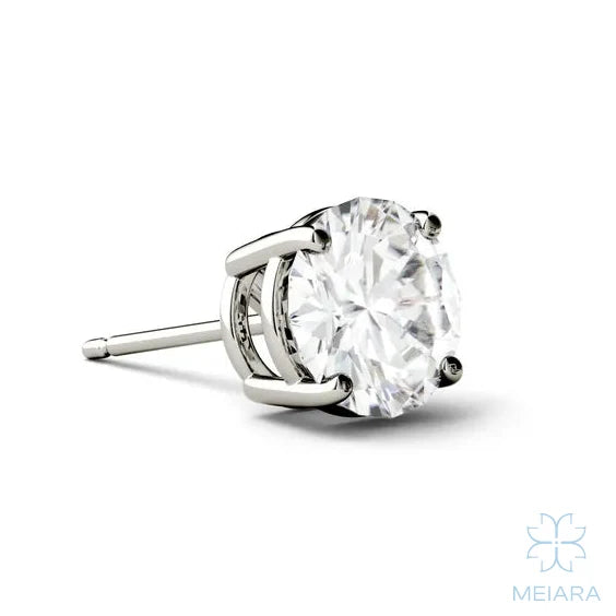 Eve Round Radiant Four-Prong Stylish Basket Single Stud
