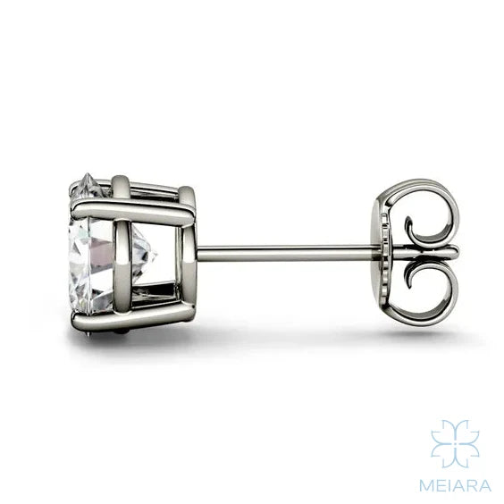 Eve Round Radiant Four-Prong Stylish Basket Single Stud