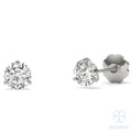 Eve Round Brilliant Three-Prong Stylish Screw-Back Stud