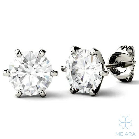 Eve Round Radiant Six-Prong Stylish Stud