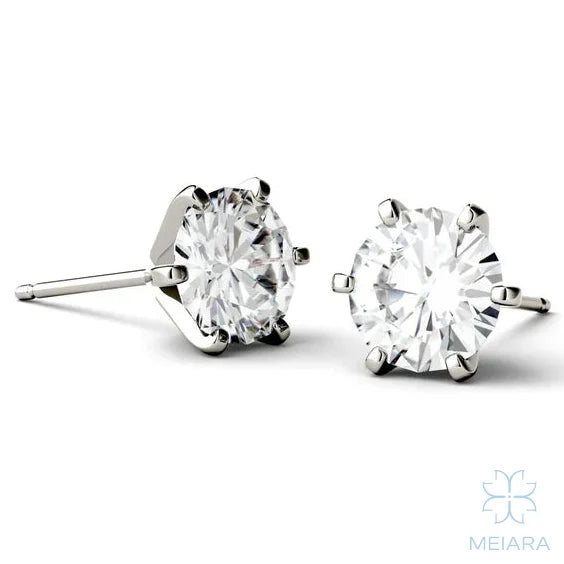 Eve Round Radiant Six-Prong Stylish Stud