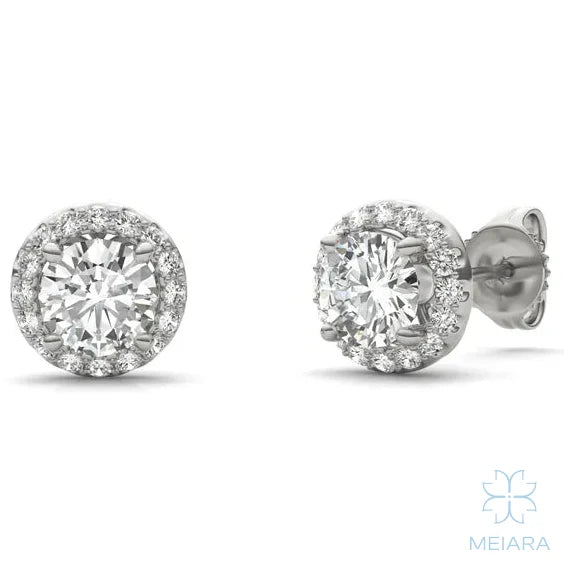 Iris Round Halo Stud
