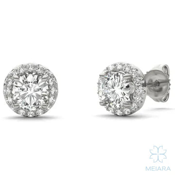 Iris Round Halo Stud