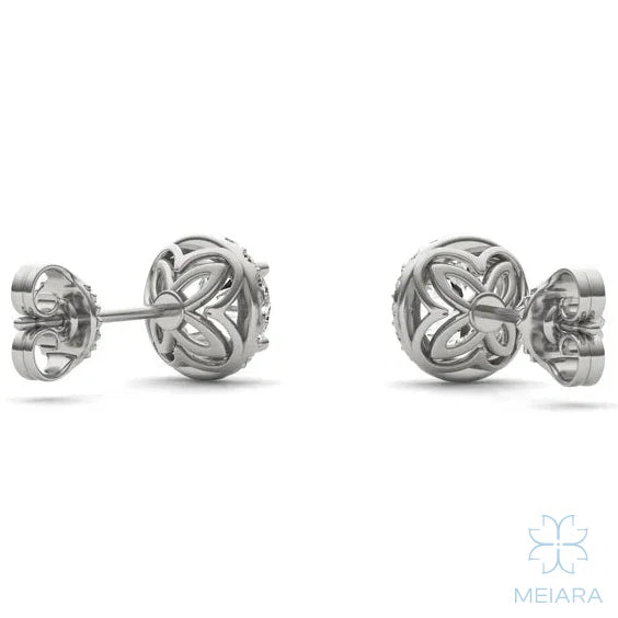 Iris Round Halo Stud