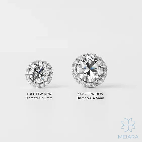 Iris Round Halo Stud