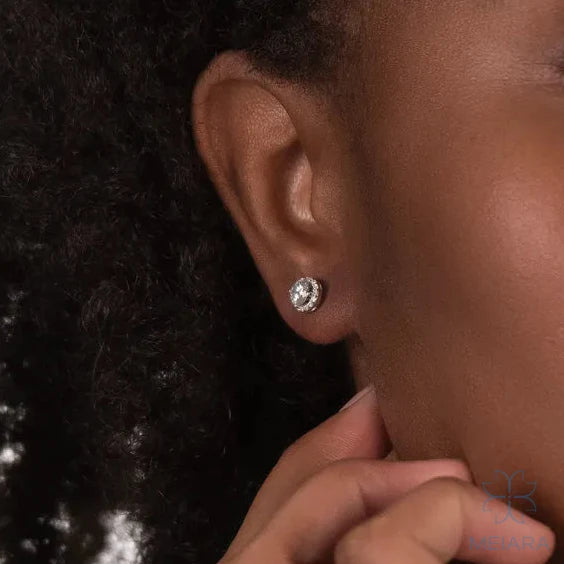 Iris Round Halo Stud
