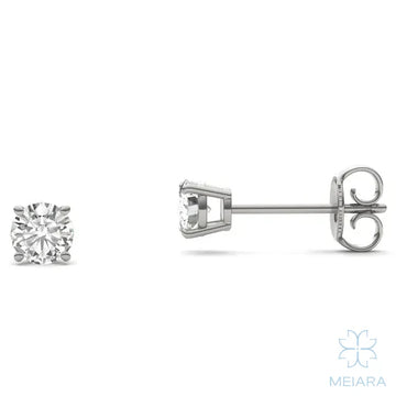 Eve Round Radiant Four-Prong Classic Basket Stud