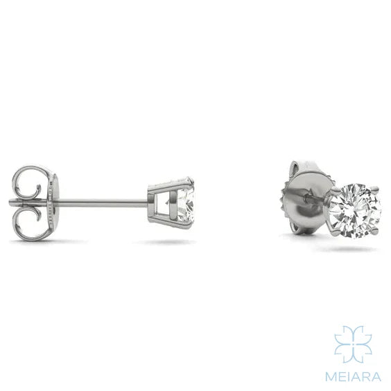 Eve Round Radiant Four-Prong Classic Basket Stud