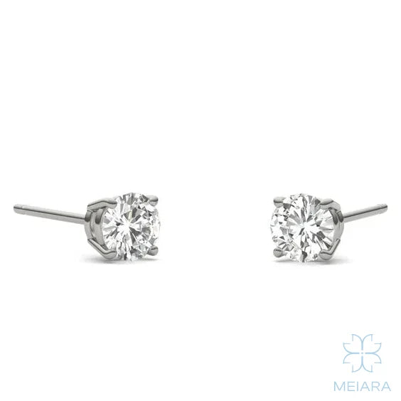 Eve Round Radiant Four-Prong Classic Basket Stud
