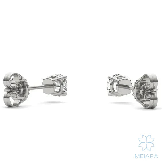 Eve Round Radiant Four-Prong Classic Basket Stud