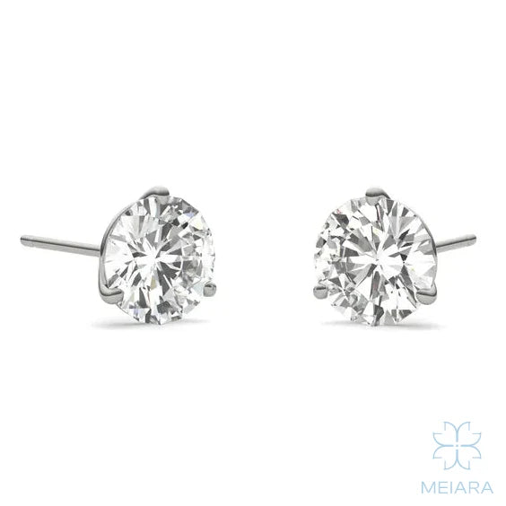 Eve Round Radiant Three-Prong Stylish Stud