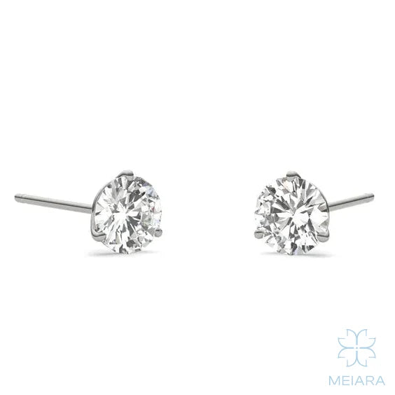 Eve Round Radiant Three-Prong Stylish Stud