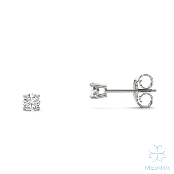 Eve Round Radiant Four-Prong Stylish Basket Stud