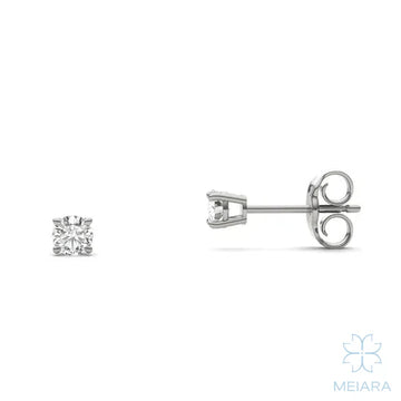 Eve Round Radiant Four-Prong Stylish Basket Stud