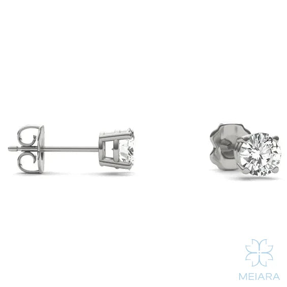 Eve Round Radiant Four-Prong Stylish Basket Stud