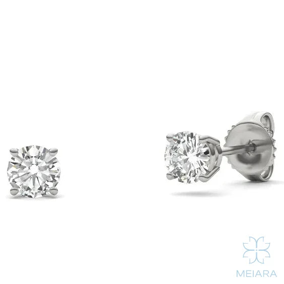 Eve Round Radiant Four-Prong Stylish Basket Stud