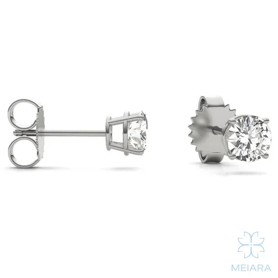 Eve Round Radiant Four-Prong Stylish Basket Stud