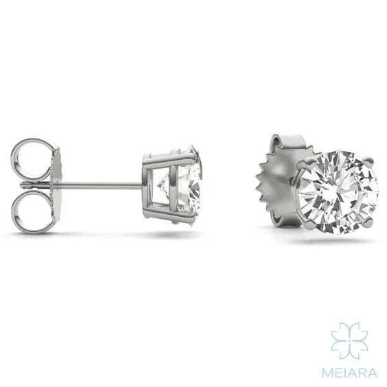 Eve Round Radiant Four-Prong Stylish Basket Stud