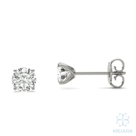 Iris Round Four-Prong Petal Style Stud