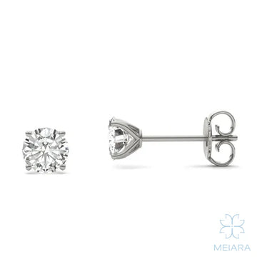 Iris Round Four-Prong Petal Style Stud