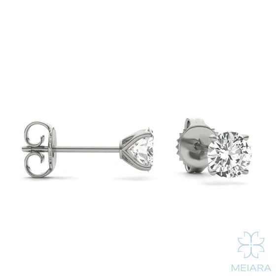 Iris Round Four-Prong Petal Style Stud