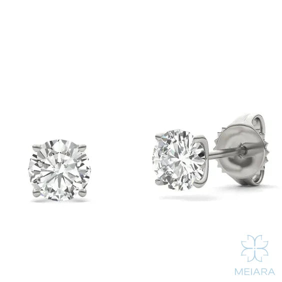 Iris Round Four-Prong Petal Style Stud