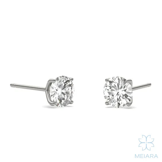 Iris Round Four-Prong Petal Style Stud