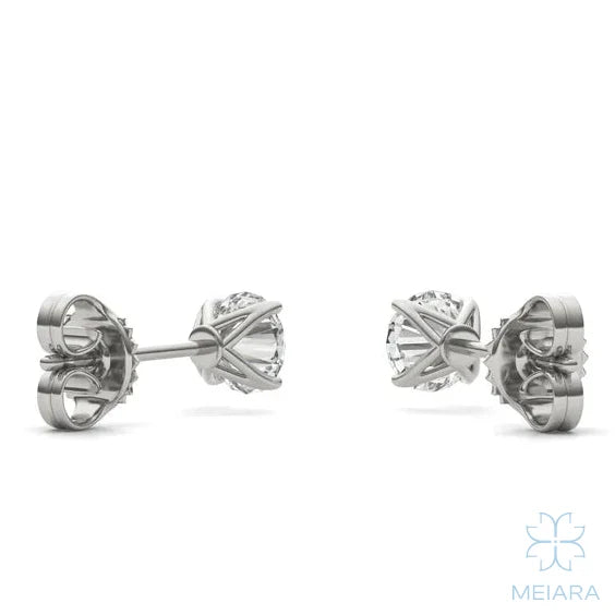 Iris Round Four-Prong Petal Style Stud