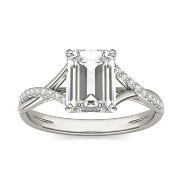 Emerald Signature Twisted Side-Stone Engagement Ring