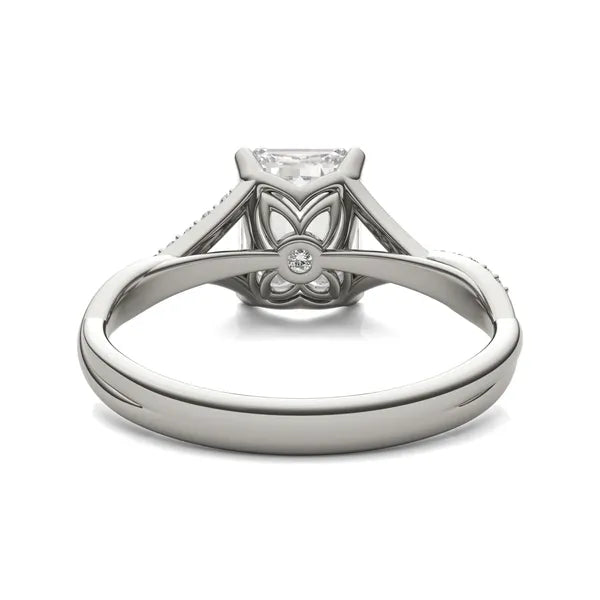 Emerald Ethereal Twisted Side-Stone Engagement Ring