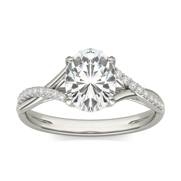 Oval Signature Twisted Side-Stone Engagement Ring