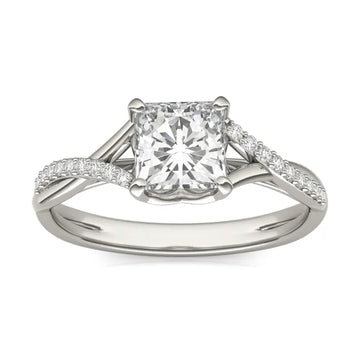 Princess Signature Twisted Side-Stone Engagement Ring