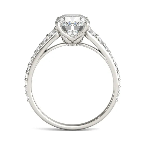Elongated Cushion Signature Graduated Side-Stone Engagement Ring